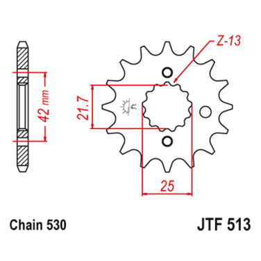 Lančanik prednji JT JTF513-17-50-35021 (530) 17 zuba