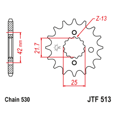 Lančanik prednji JT 50-35021-15/50-35008 (530) 15 zuba