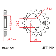 Lančanik prednji JT JTF512-17-50-32002 (520) 17 zuba