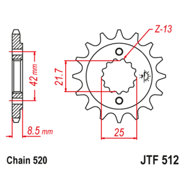 Lančanik prednji JT JTF512-16RB (520) 16 zuba