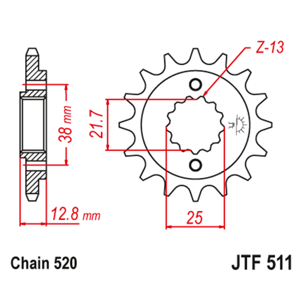 Lančanik prednji JT  JTF511-15-50-32038 (520)15 zuba