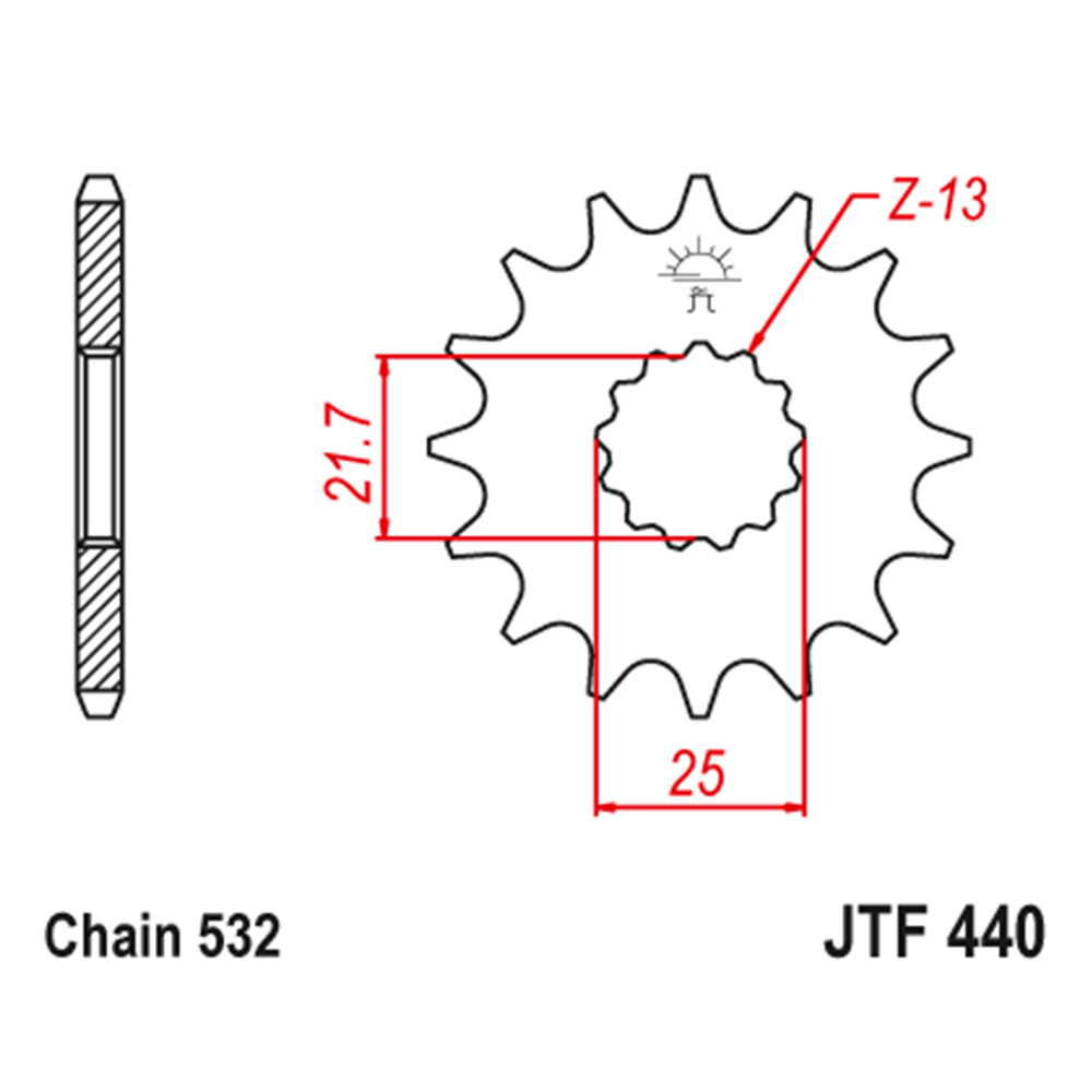 Lančanik prednji JT  JTF440-15 (532)15 zuba