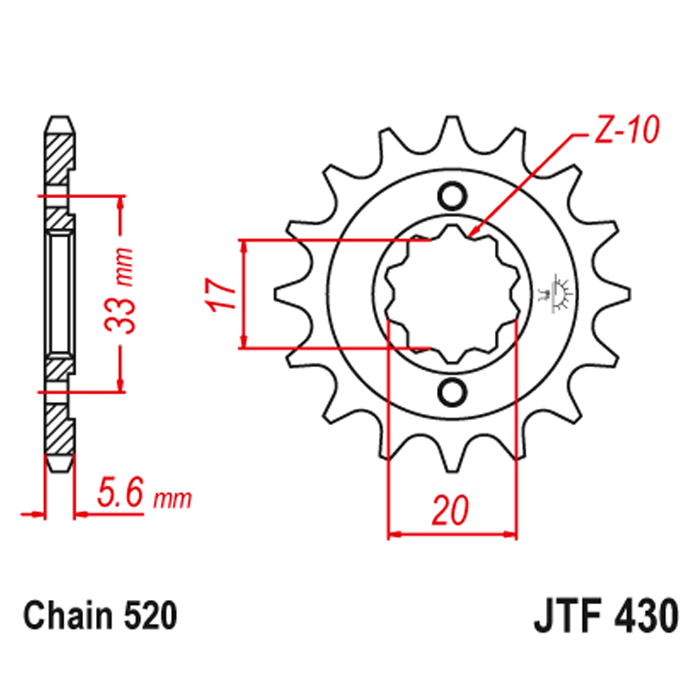 Lančanik prednji JT  JTF430-13 (520)13 zuba