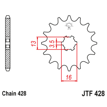 Lančanik prednji JT  JTF428-15 (428)15 zuba