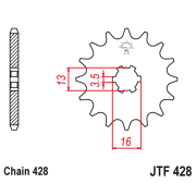 Lančanik prednji JT  JTF428-15 (428)15 zuba