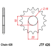 Lančanik prednji JT JTF426-15-50-15017 (428) 15 zuba