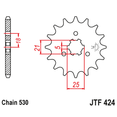 Lančanik prednji JT  JTF424-16 (530)16 zuba