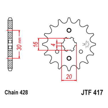 Lančanik prednji JT  JTF417-15-50-15015 (428)15 zuba