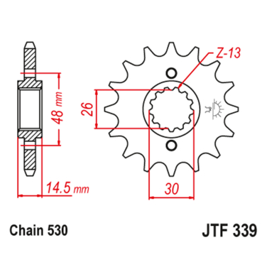 Lančanik prednji JT JTF339-17RB (530)17 zuba