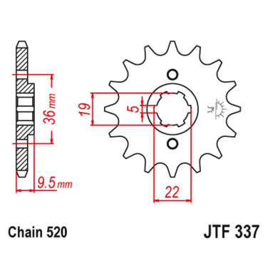 Lančanik prednji JT JTF337-15-50-32043 (520) 16 zuba