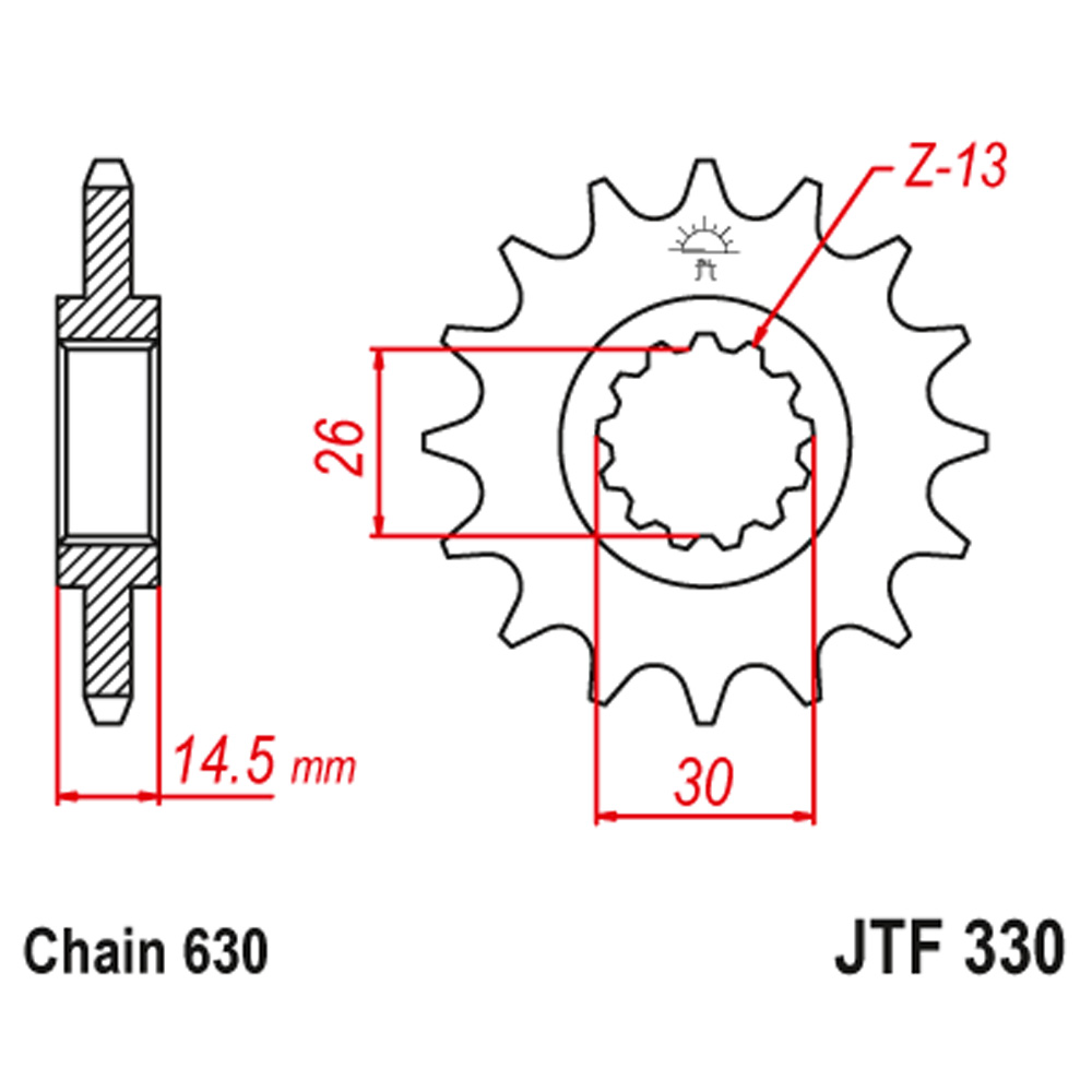 Lančanik prednji JT  JTF330-15 (630)15 zuba