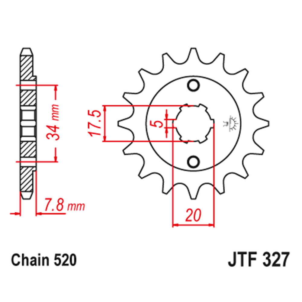 Lančanik prednji JT JTF327-14-50-32042 (520) 14 zuba