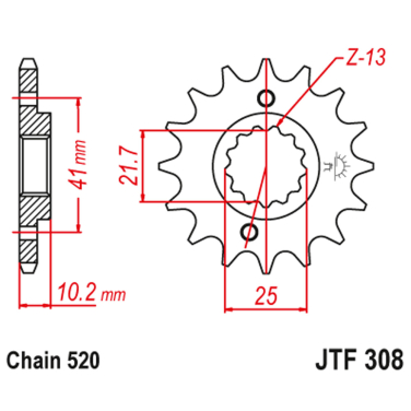 Lančanik prednji JT  JTF308-15RB (520)15 zuba