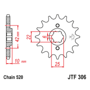 Lančanik prednji JT JTF306-15-50-32030 (520) 15 zuba