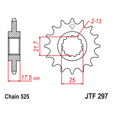 Lančanik prednji JT JTF297-15 (525)15 zuba