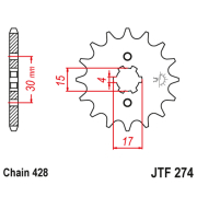 Lančanik prednji JT  JTF274-14 (428)14 zuba