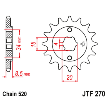 Lančanik prednji JT  JTF270-13-50-32027 (520)13 zuba