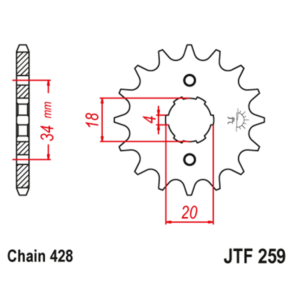 Lančanik prednji JT JTF259-14-50-15001 (428)14 zuba