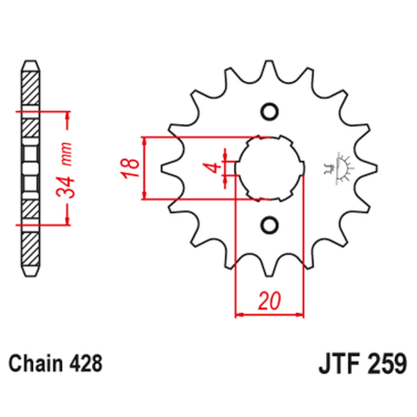 Lančanik prednji JT  JTF259-13 (428)13 zuba