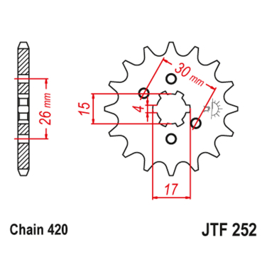 Lančanik prednji JT JTF252-14 (420) 14 zuba