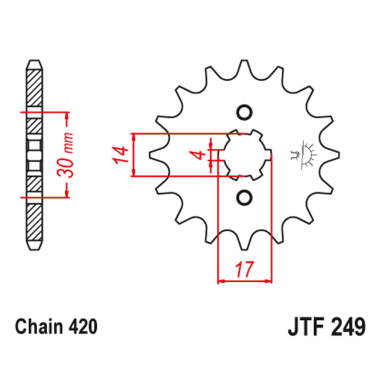 Lančanik prednji JT JTF249-14 (420) 14 zuba