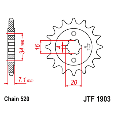 Lančanik prednji JT JTF1903-14 KTM 14 zuba