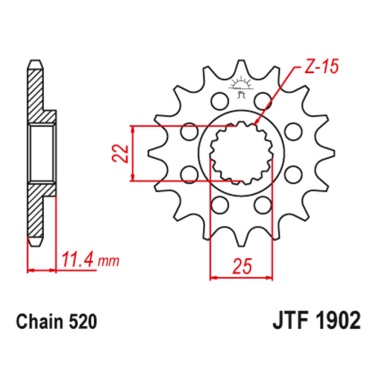 Lančanik prednji JT JTF1902-17-50-32051 (520) 17 zuba