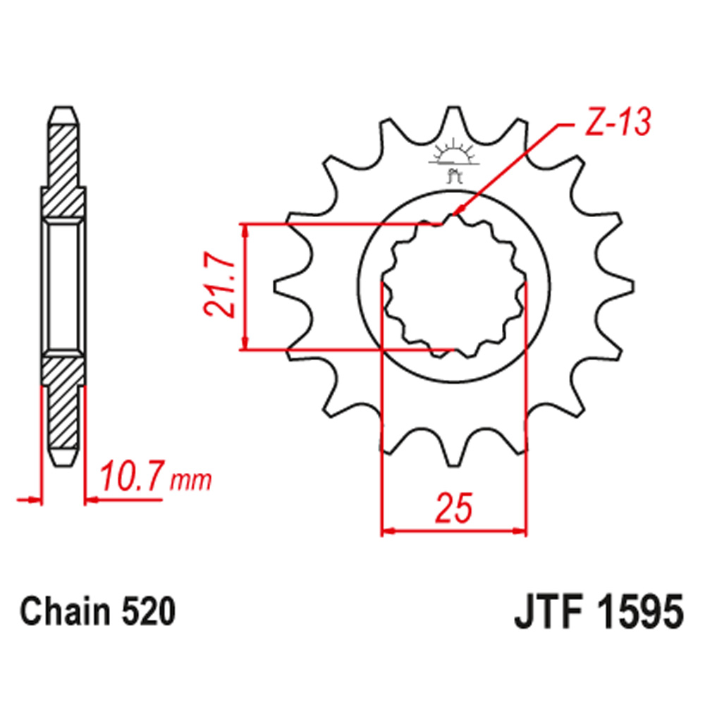 Lančanik prednji JT JTF1595-16 (520) 16 zuba