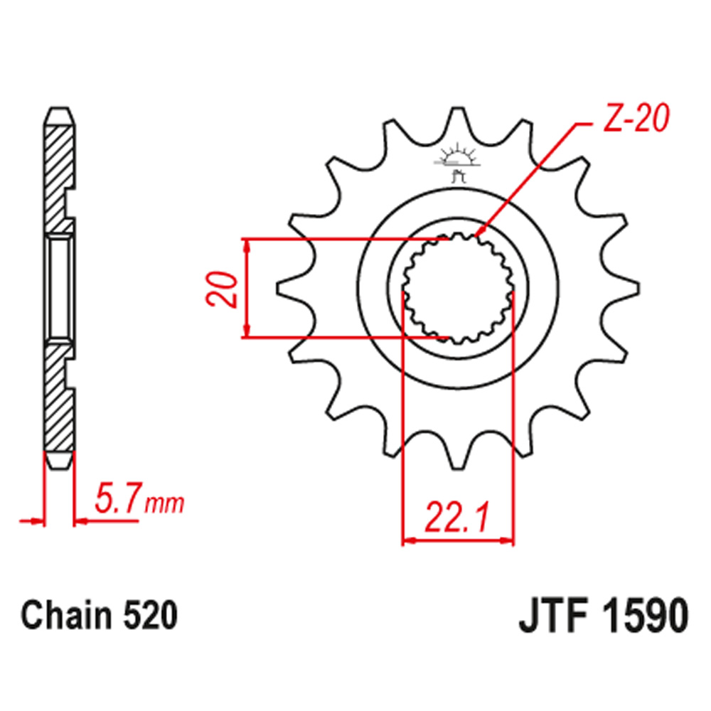 Lančanik prednji JT  JTF1590-13SC (520)13 zuba