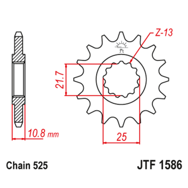 Lančanik prednji JT JTF1586-16-50-29018 (525) 16 zuba