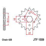 Lančanik prednji JT  JTF1559-14 (428)14 zuba