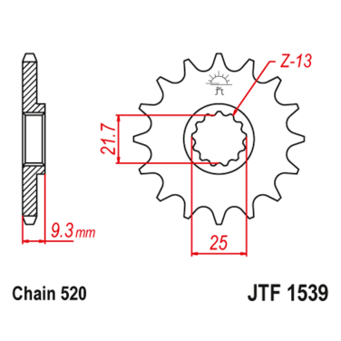 Lančanik prednji JT  JTF1539-14 (520)14 zuba