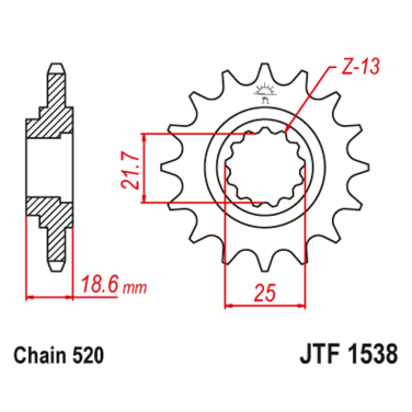 Lančanik prednji JT JTF1538-15-50-32133 (520) 15 zuba