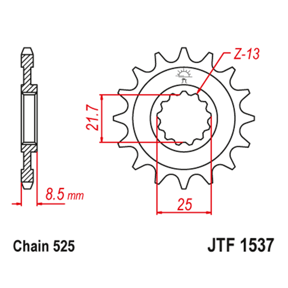 Lančanik prednji JT JTF1537-17-50-29029 (525)17 zuba