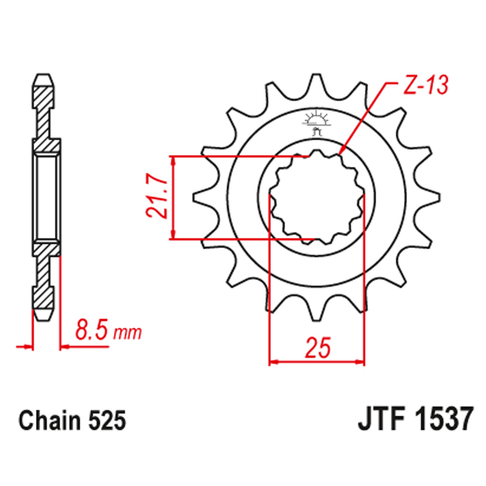 Lančanik prednji JT  JTF1537-16-50-29029 (525)16 zuba