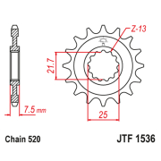 Lančanik prednji JT  JTF1536-16RB (520)16 zuba