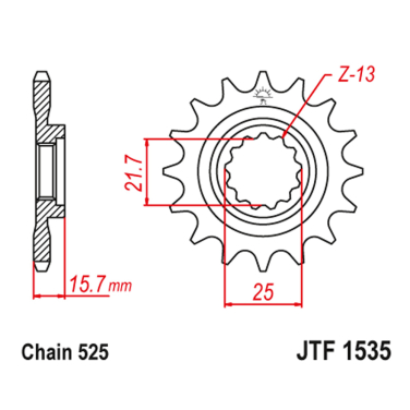 Lančanik prednji JT  JTF1535-15-50-29024 (525)15 zuba