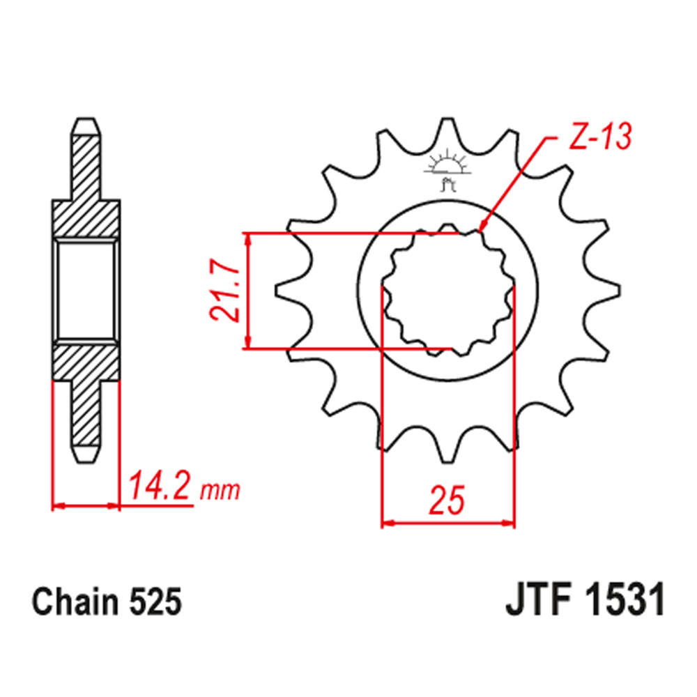 Lančanik prednji JT  JTF1531-15 (525)15 zuba