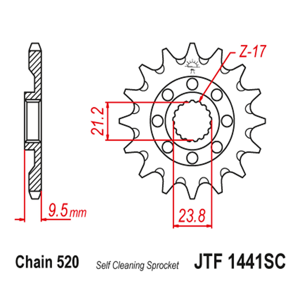 Lančanik prednji JT  JTF1441-13SC (520)13 zuba