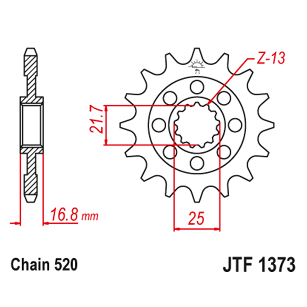 Lančanik prednji JT JTF1373-17 (520)17 zuba