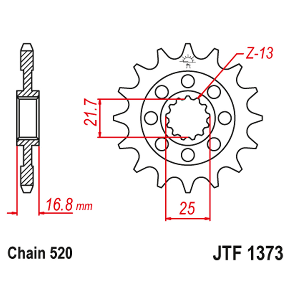 Lančanik prednji JT  JTF1373-16 (520)16 zuba