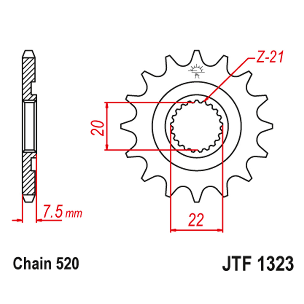 Lančanik prednji JT  JTF1323-12 12 zuba