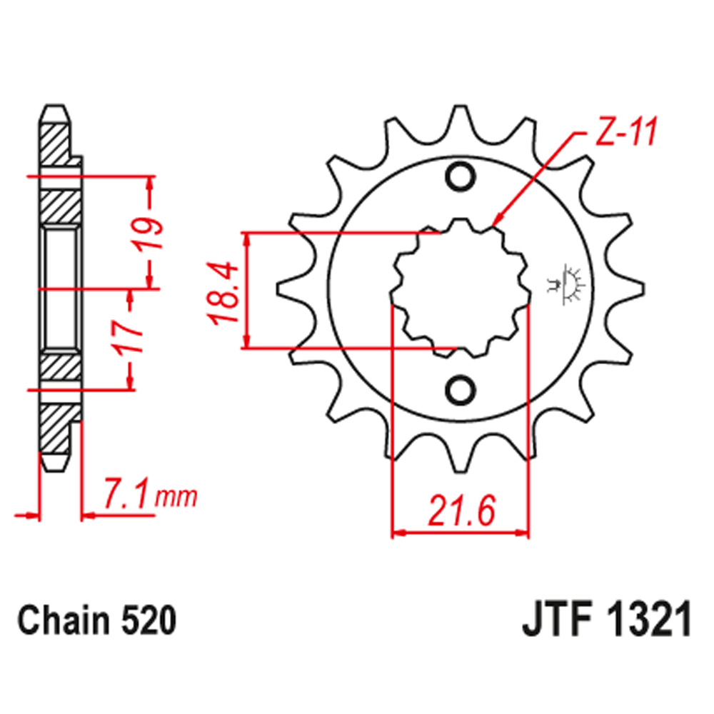 Lančanik prednji JT JTF1321-13 (520)13 zuba