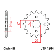 Lančanik prednji JT  JTF1264-15-50-15027 (428)15 zuba