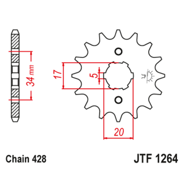 Lančanik prednji JT JTF1264-14-50-15027 (428) 14 zuba