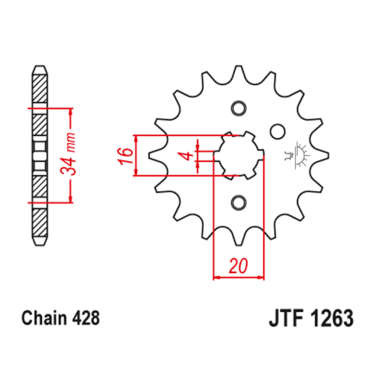 Lančanik prednji JT JTF1263-14-50-15013 (428) 14 zuba