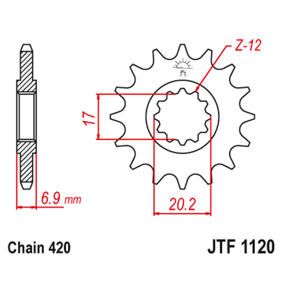 Lančanik prednji JT  JTF1120-14-50-13018 (420)14 zuba