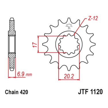 Lančanik prednji JT JTF1120-10-50-13018 (420)10 zuba