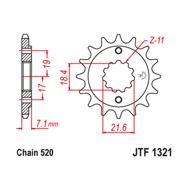 Lančanik prednji JT JTF1321-14 (520)14 zuba