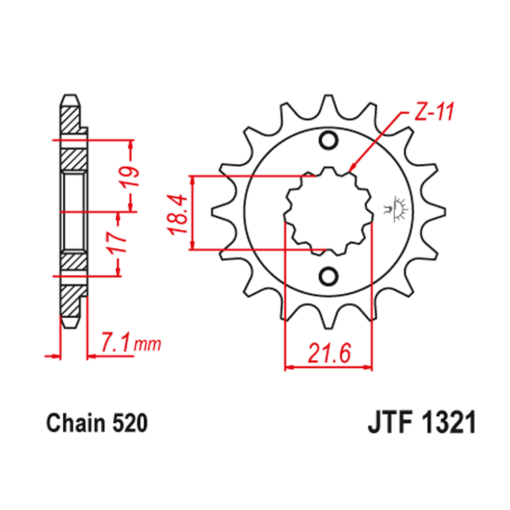 Lančanik prednji JT JTF1321-14 (520)14 zuba